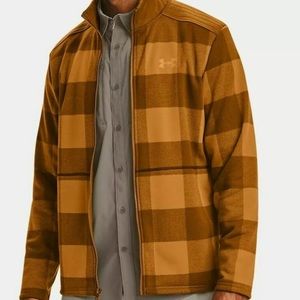 Under Armour Storm Field Fleece Flannel Golden Yellow Jacket 1343263-707 Men XL